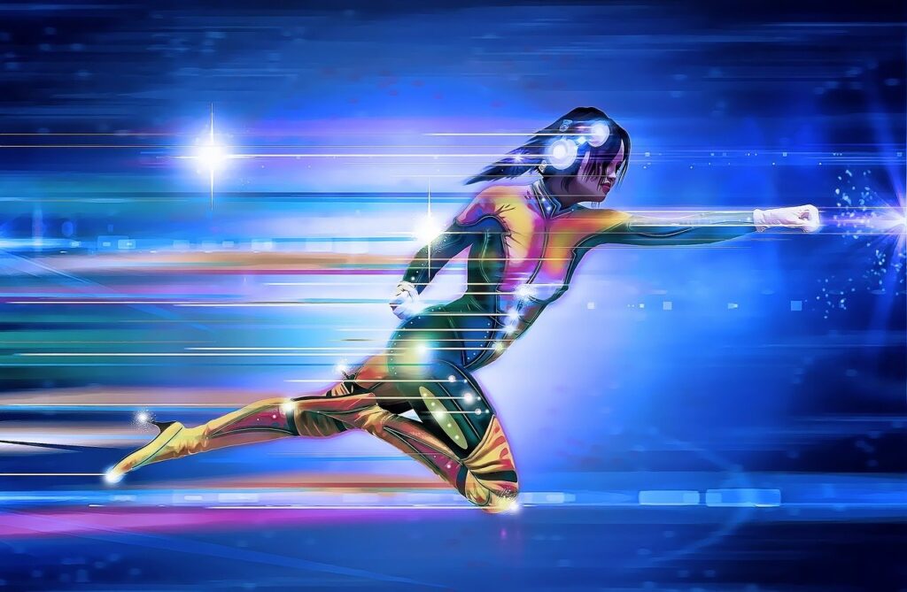 Superhero, Girl, Speed, Runner, Running, High Speed, Boost, Booster, Asset CleanUp Pro Page Speed Booster