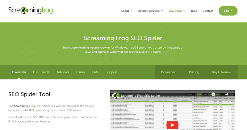 Screaming Frog SEO Spider SEO-værktøjer